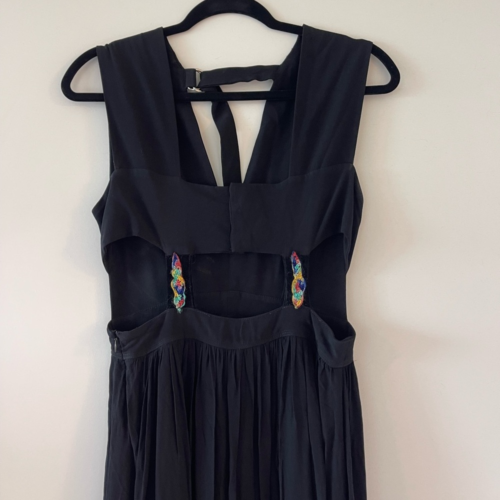 Proenza Schouler Black Cut Out Pleated Sundress